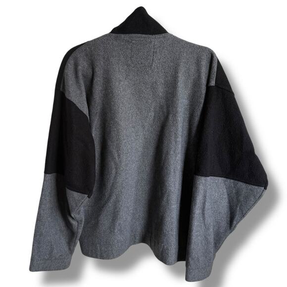 Bugle Boy Vintage Men’s Gray and Black Fleece Pullover Quarter Zip - Picture 3 of 6